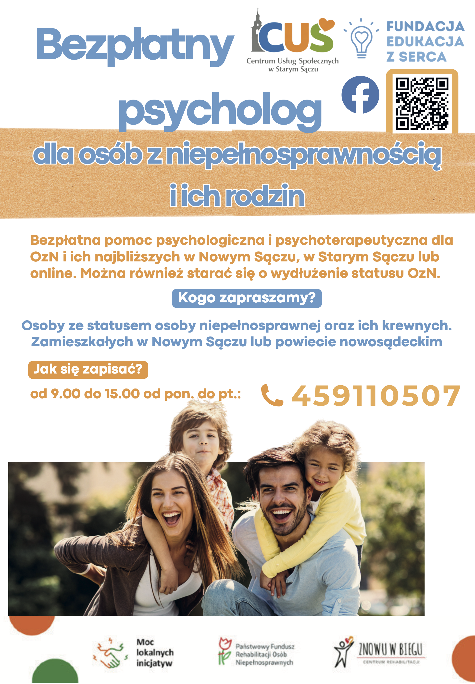 Bezpłatny psycholog dla osób z niepełnosprawnością
