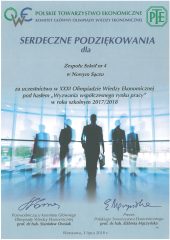 XXXI Olimpiady Wiedzy Ekonomicznej 1