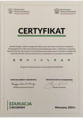 Projekt edukacyjno–obronny „EDUKACJA Z WOJSKIEM” 1